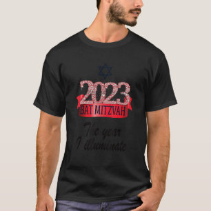 2023 Festive Black Red Decor Bat Mitzvah Quote T-Shirt