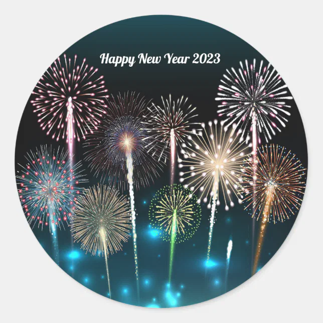2023 Fireworks New Year Classic Round Sticker | Zazzle