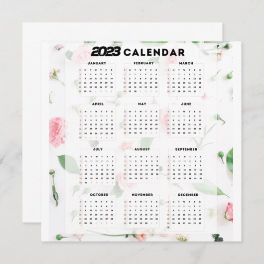 2023 floral calendar (Front/Back)