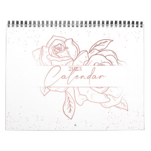 2023 Floral Wall Calendar PINK