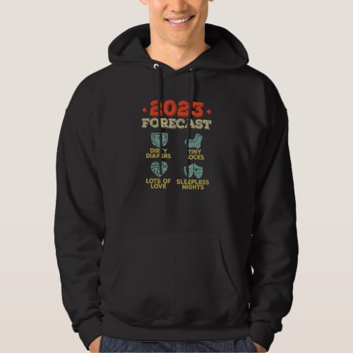 2023 Forecast New Mom Dad Expecting Baby Announcem Hoodie