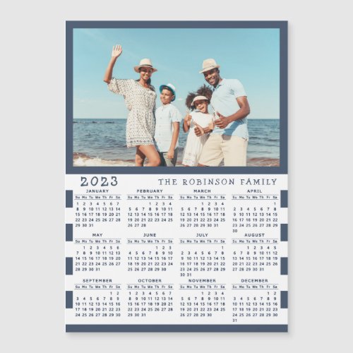 2023 Fridge Magnet Calendar Family Name  Photo