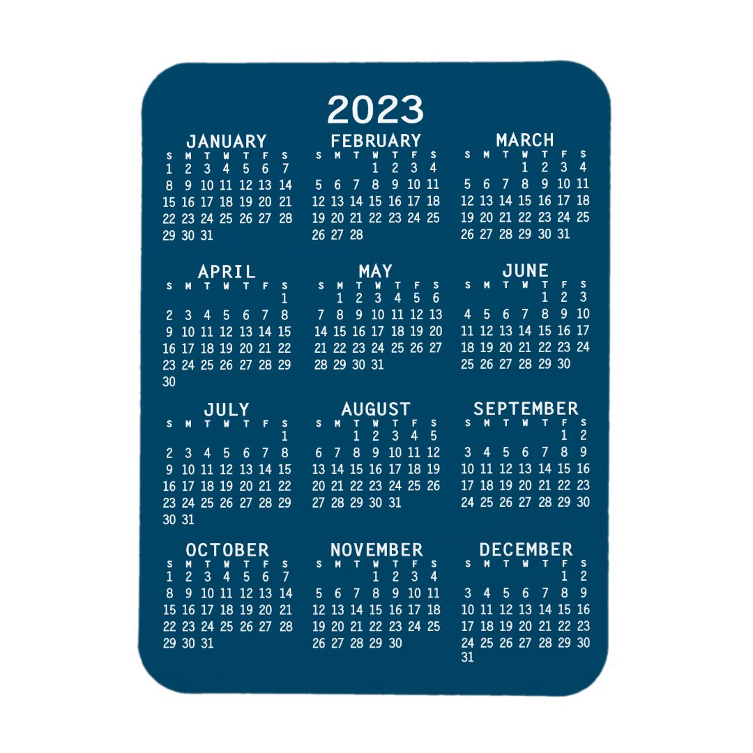 2023 Full Year View Calendar Basic Minimal Zazzle
