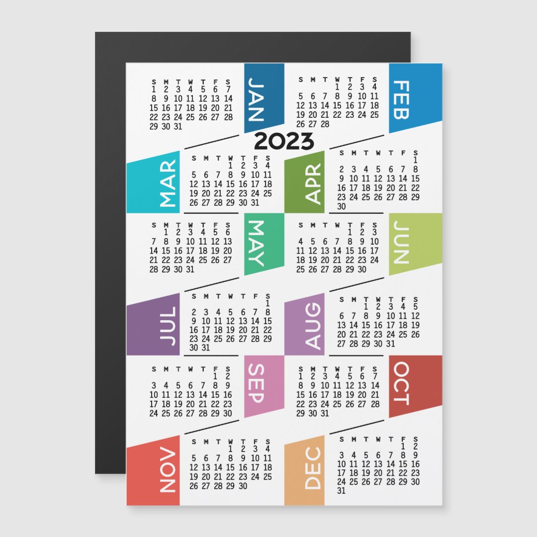 2023 Full Year View Calendar - fun and colorful | Zazzle