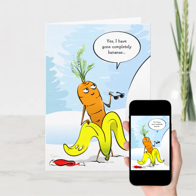 2023 Funny Christmas Carrot Gone Bananas Holiday Card Zazzle
