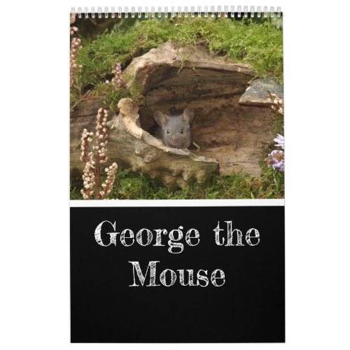 2023 George the mouse in a log pile house calendar