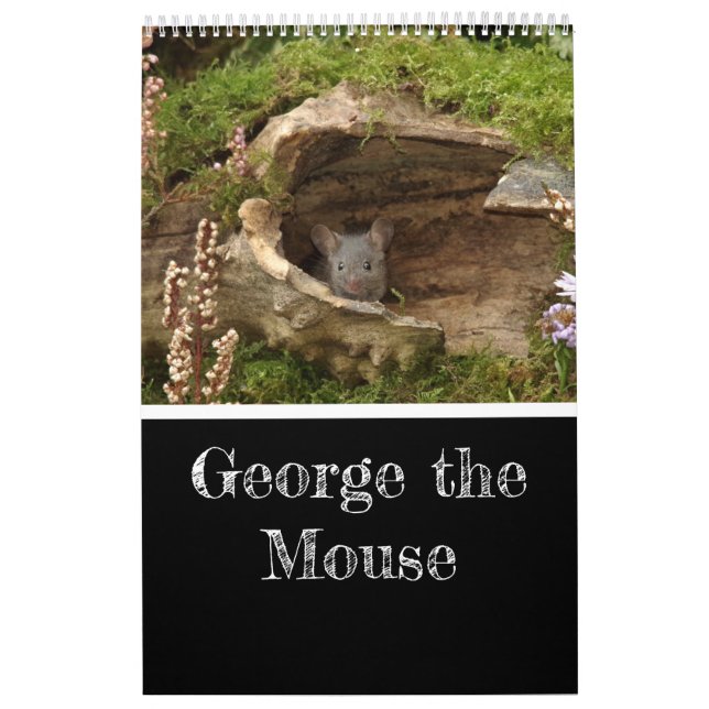 2023 George the mouse in a log pile house calendar (Cover)