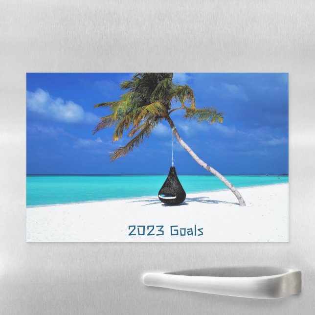 2023 Goals Beach and Palm Tree Magnetic Dry Erase  Magnetic Dry Erase Sheet (In Situ)
