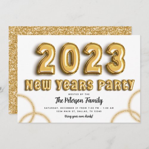 2023 Gold New Years Party Invitation