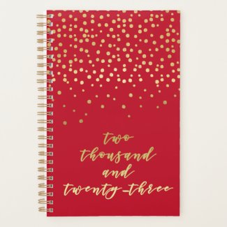 2023 - Gold Script Typography & Confetti Glamorous