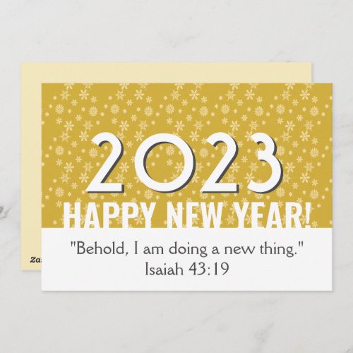 2023  Gold Snowflakes  Christian NEW YEAR Holiday Card