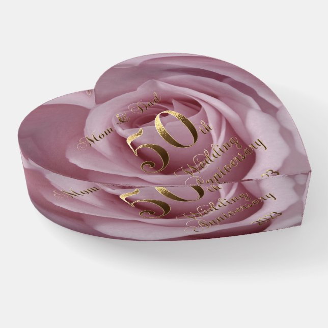 2023 Golden Wedding 50th Anniversary Parents Paperweight (Angled)