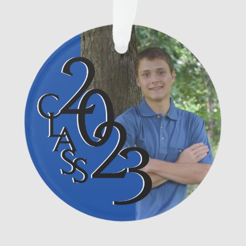 2023 Graduate Blue Class Photo Ornament