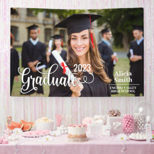 2023 Graduate High School Gradation Photo Template Banner