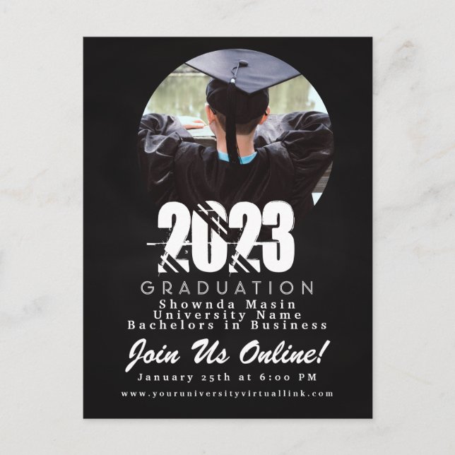 2023 Graduation Chalk Board Photo Postcard (Front)