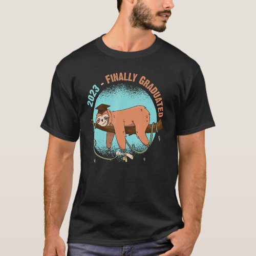 2023 Graduation funny academic sloth finally gradu T-Shirt