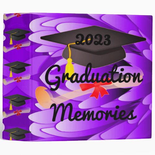 2023 Graduation Memories Purple Lavender album 3 Ring Binder