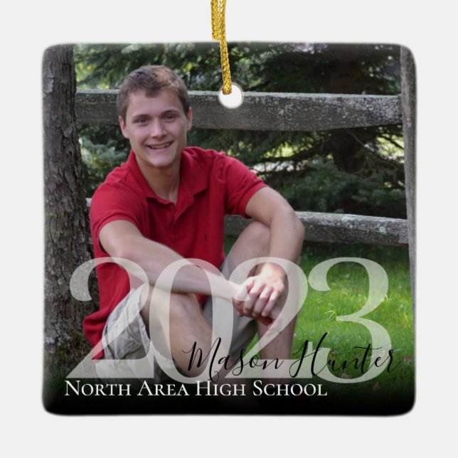 2023 Graduation Photo Ceramic Ornament (Front)