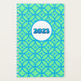 2023 Green Blue Circle Pattern Modern Planner
