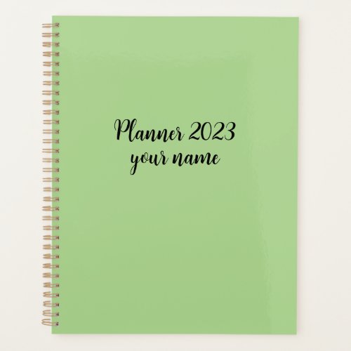 2023 green monthly weekly planner