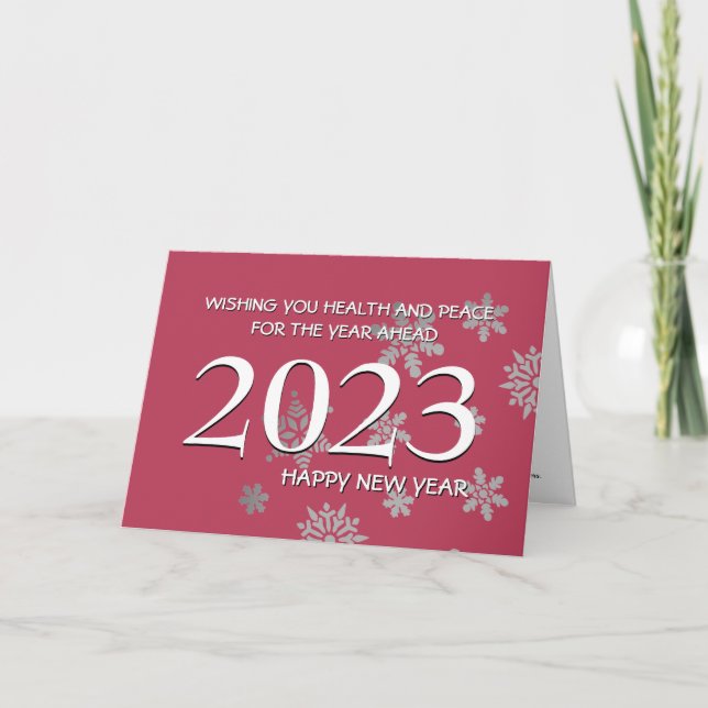 2023 Happy New Year ANY YEAR Trendy Magenta Holiday Card (Front)