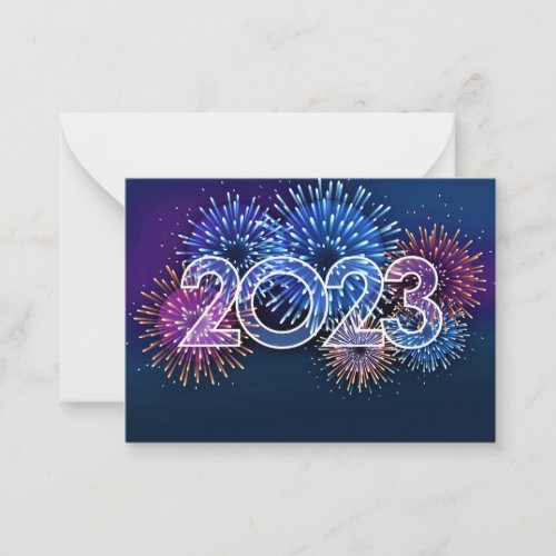 2023 Happy New Year Fireworks   Note Card