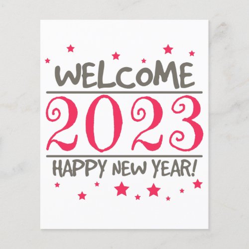 2023 Happy New Year with Colorful text Flyer