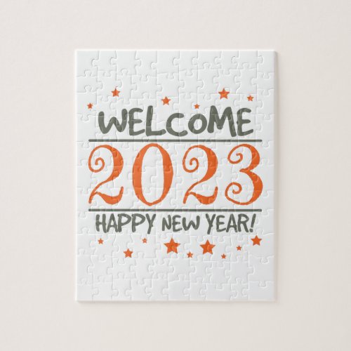 2023 Happy New Year with Colorful text Jigsaw Puzzle