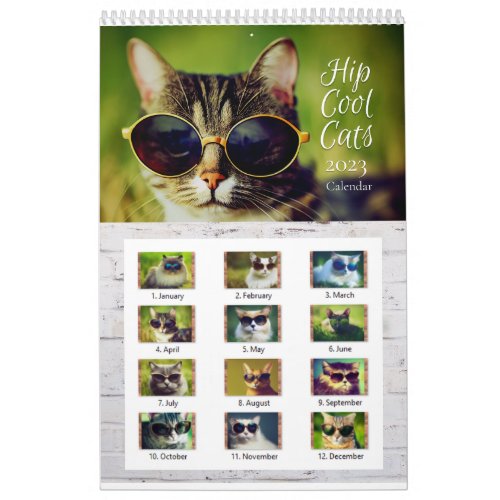 2023 Hip Cool Cats Wall Calendar