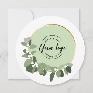 2023 Holiday Corporate Custom Logo Green Wreath 