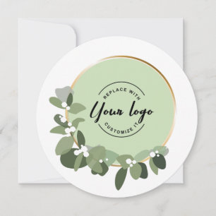 2023 Holiday Corporate Custom Logo Green Wreath Card