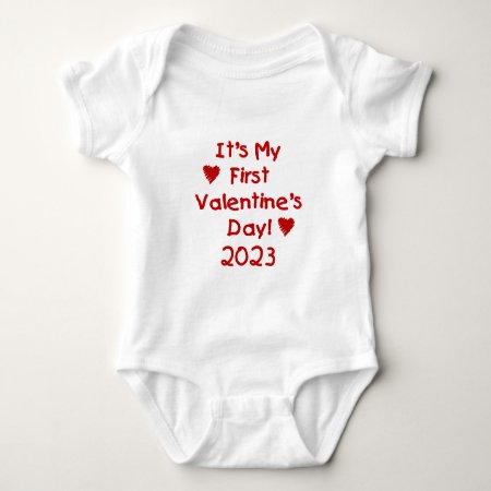 2023 Kid Text First Valentine's Day Baby Bodysuit