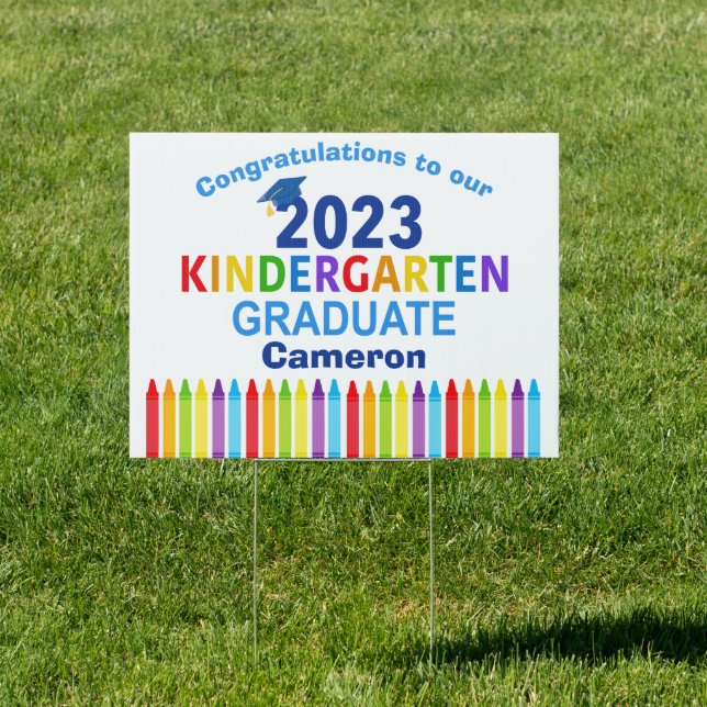 2023 Kindergarten Graduate Custom Graduation Yard Sign (Insitu)