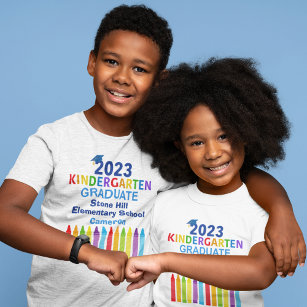 2023 Kindergarten Graduate Cute Crayon Custom Kids T-Shirt