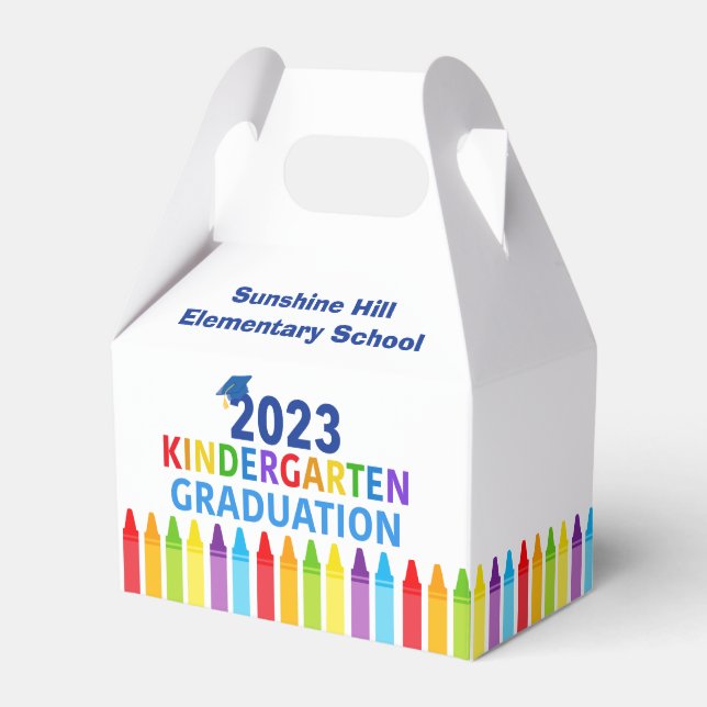 2023 Kindergarten Graduation Custom School Party Favor Boxes (Front Side)