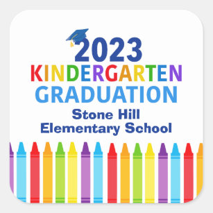 2023 Kindergarten Graduation Custom School Party Square Sticker