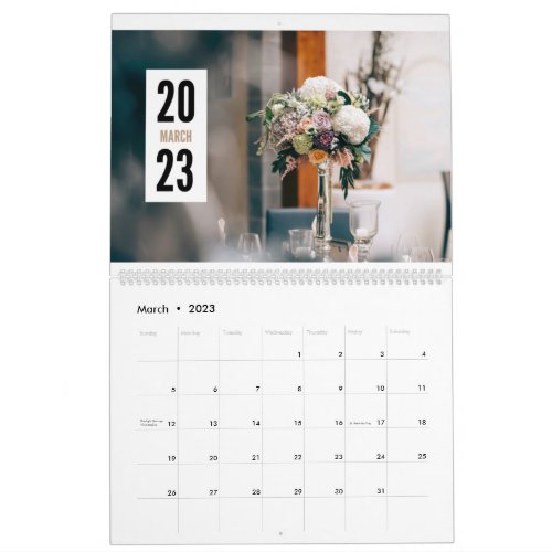2023 Large 2 Page Calendar_Fresh Flower Themed Calendar