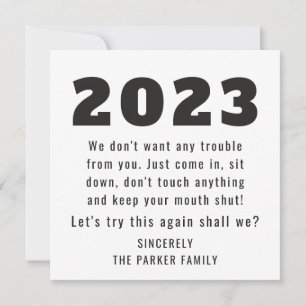 2023 Let's Try This Again   Happy New Year Holiday Card