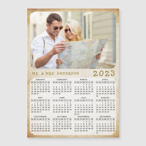 2023 Magnetic Calendar Custom Photo Family Name