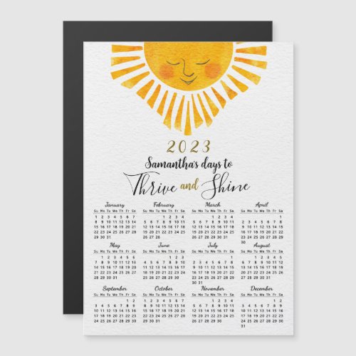 2023 Magnetic Calendar Cute Sun Inspiring