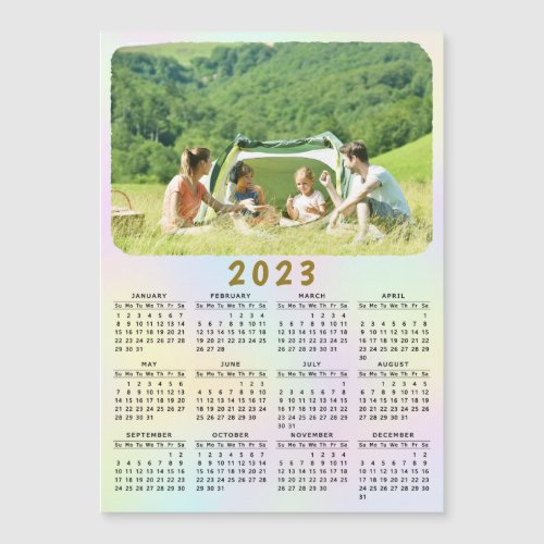 2023 Magnetic Calendar Family Photo Pastel Ombre