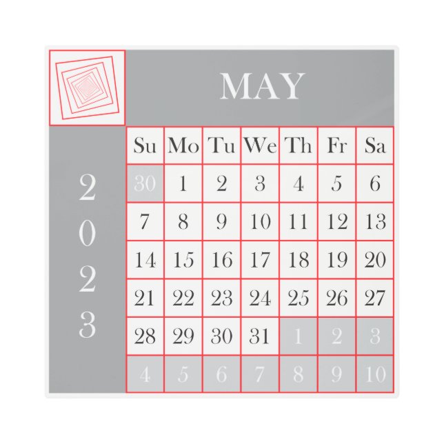 2023 MAY CALENDAR SQUARE METAL PRINT (Front)
