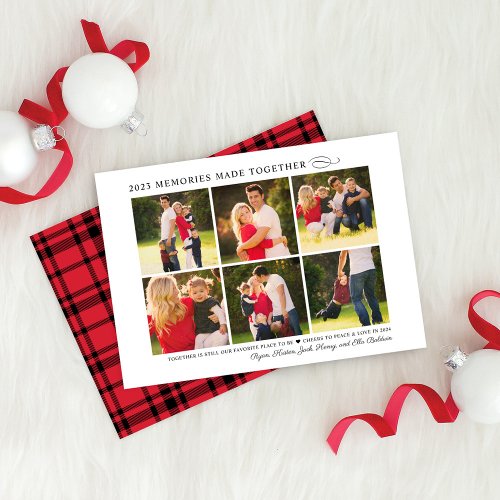 2023 Memories Made Together Elegant Photo Collage Holiday Card