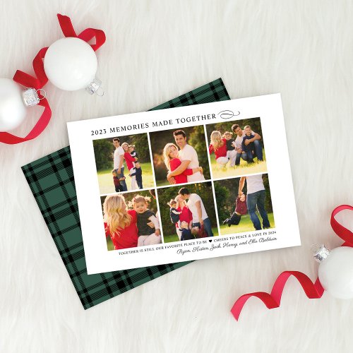 2023 Memories Made Together Elegant Photo Collage Holiday Card