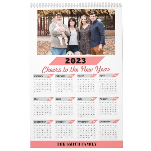2023 Modern Family Custom Photo with Full Calendar