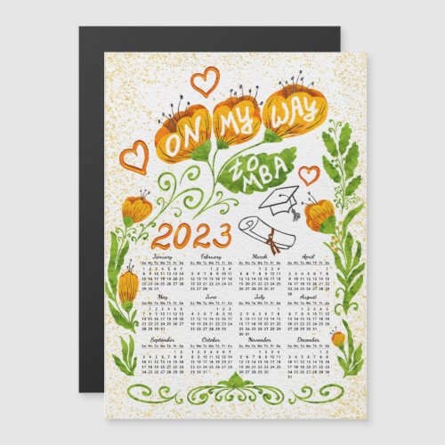2023 Motivational Calendar On My Way to MBA