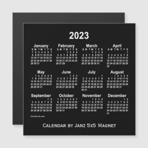 2023 Neon White Calendar by Janz 5x5 Magnet