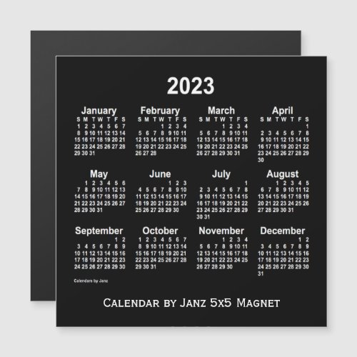 2023 Neon White Calendar by Janz 5x5 Magnet