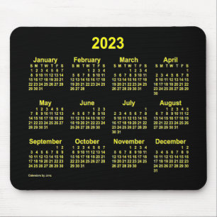 2023 Neon Yellow Calendar by Janz Mouse Pad