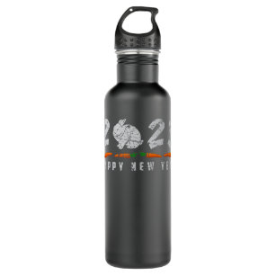 2023 New Year 2023 Year Of Rabbit Happy Chinese Ne Stainless Steel Water Bottle